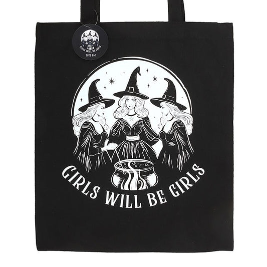 Girls Will Be Girls Witchy Polycotton Tote Bag