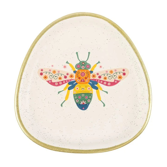 Floral Bee Trinket Dish