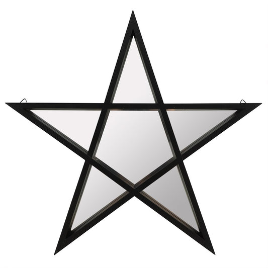 Black Framed Pentagram Mirror Shelf