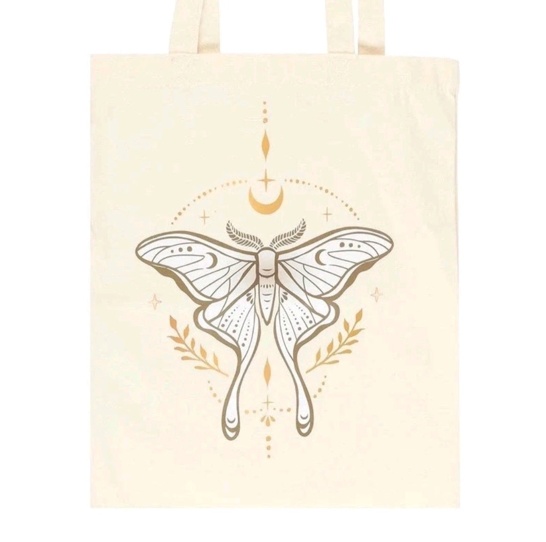Light Luna Moth Polycotton Tote Bag