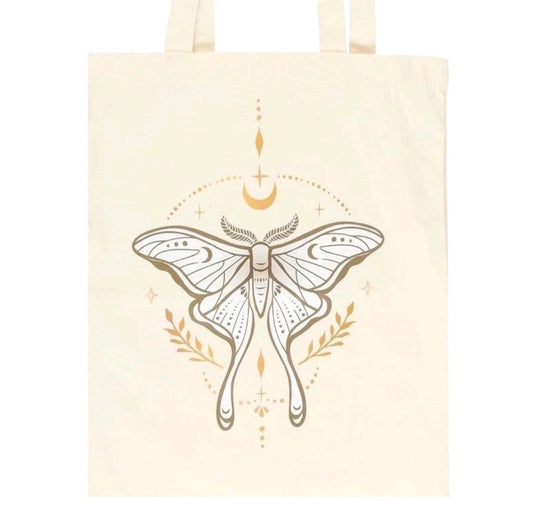 Light Luna Moth Polycotton Tote Bag