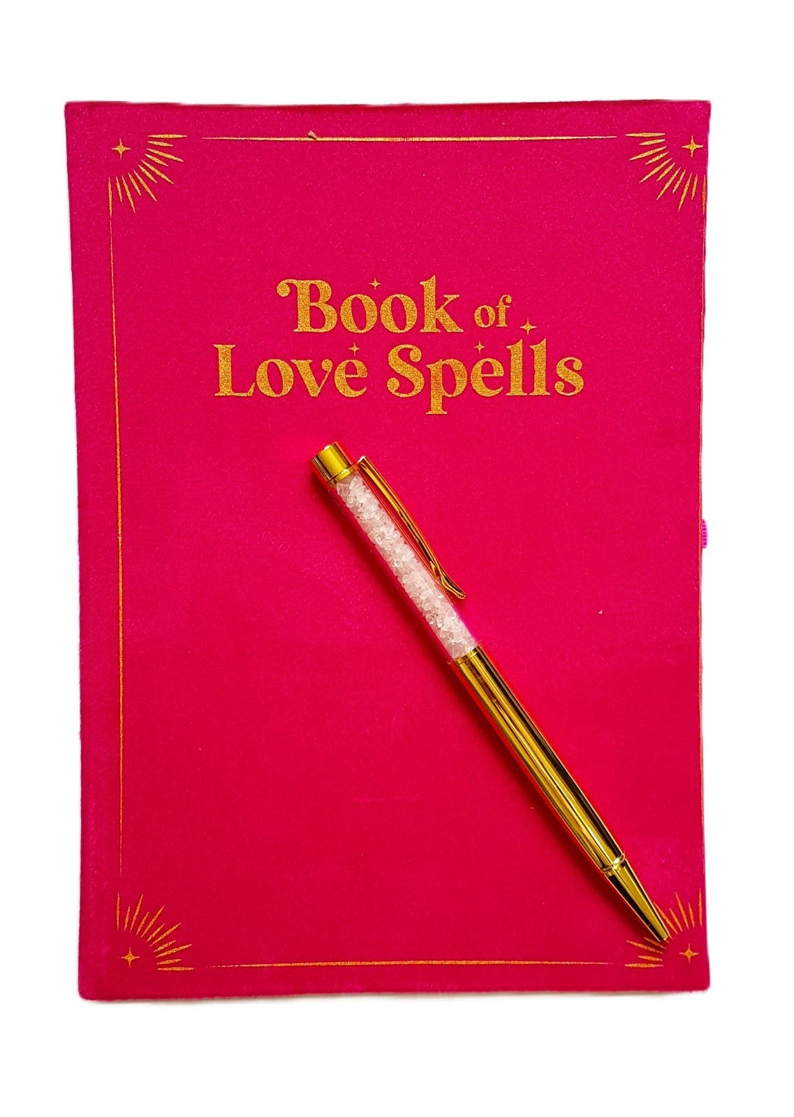 Book Of Love Spells Journal With Rose Quartz Crystal Pen