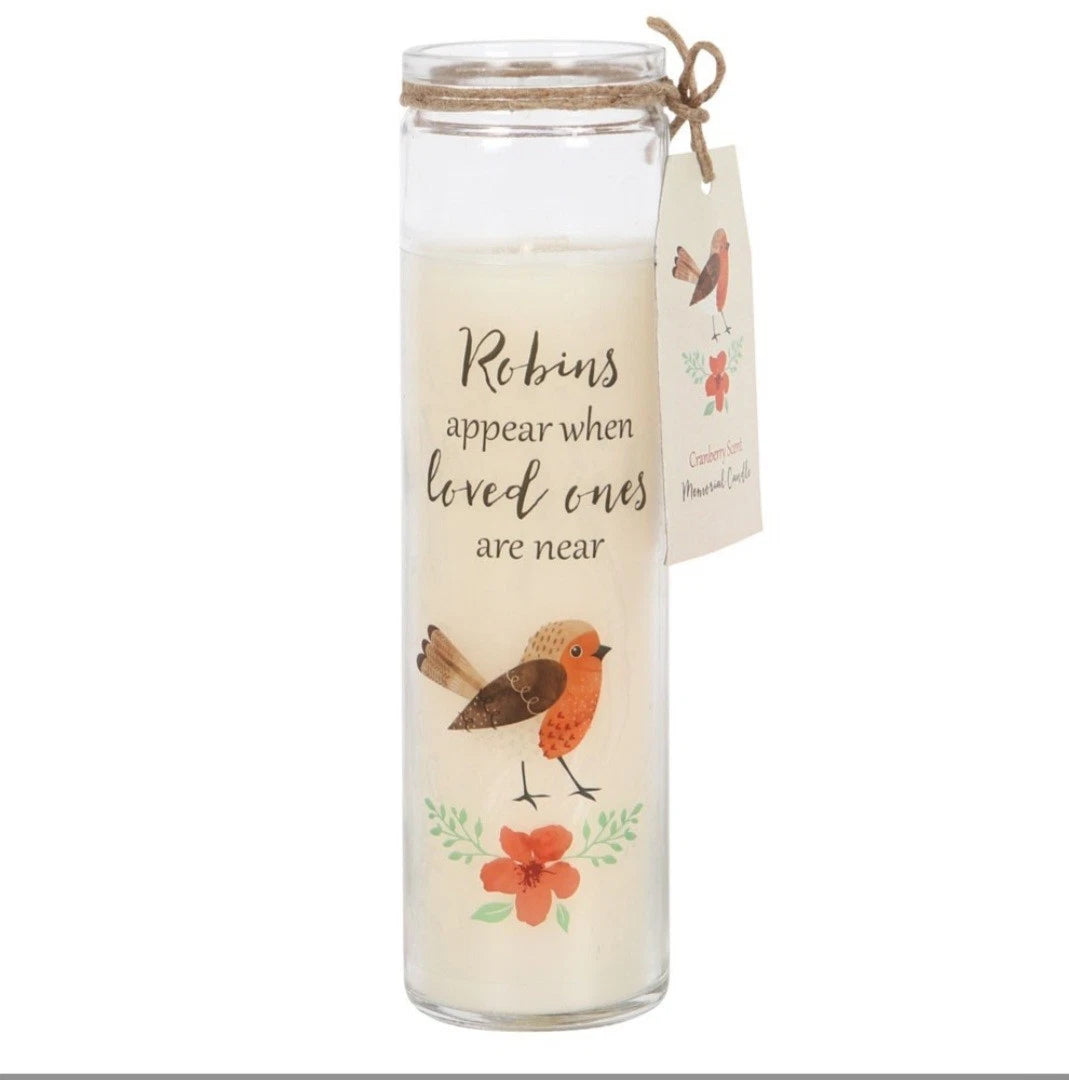Robins Appear Cranberry Tube Candle